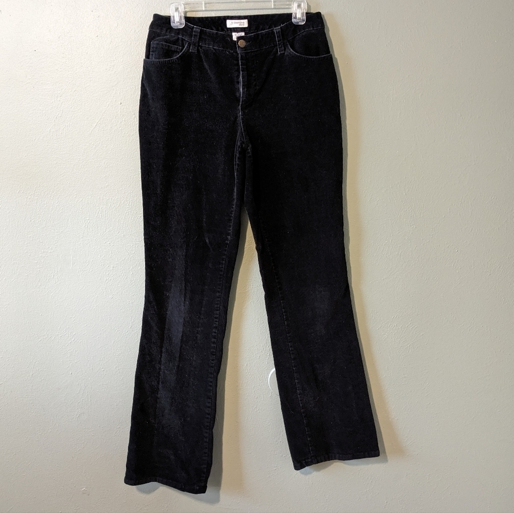 St. John's Bay Black Flare Corduroy Pants Size 8 TALL